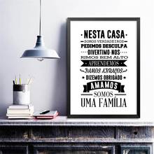 Pintura minimalista nórdico, tela com regras para a casa da família, posteres e impressões para decoração, arte de parede do quarto 2024 - compre barato