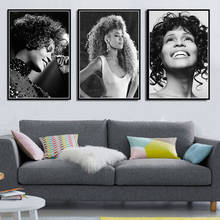 NT388-Póster impreso para pared, cuadro en lienzo, decoración para sala de estar y hogar, negro, blanco, Anderson, estrella Pop, cantante, mujer 2024 - compra barato