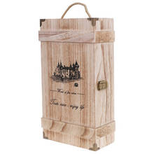 Vintage Wood 2 Red Wine Bottle Box Carrier Crate Case Storage Carrying Display Holder Birthday Party Christmas Gift 2024 - buy cheap