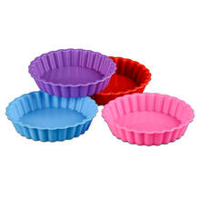 Molde antiadherente con forma de flor para tarta de huevo, Mini sartenes de silicona para tartas y magdalenas, reutilizable, molde para Tartas de huevo, taza para Muffin, 1 unidad 2024 - compra barato