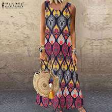 Women's Summer Printed Sundress ZANZEA 2021 Elegant Maxi Dress Casual Sleeveless Tank Vestidos Female O neck Robe Femme Oversize 2024 - buy cheap