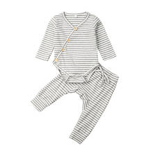 Newborn Baby Girl Boy Knitted Stripe Clothing Set Long Sleeve Romper Top Pants Leggings Outfits Clothes Cotton 2024 - buy cheap