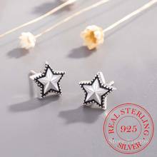 Pendientes de tuerca de estrella Vintage para mujer, de Plata de Ley 925, aretes de boda, moda 2019 2024 - compra barato