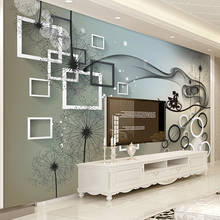 Custom 3D Photo Wallpaper Romantic Dandelion Lattice Circles 3D Stereoscopic Living Room Sofa TV Background Wall Mural Painting 2024 - buy cheap