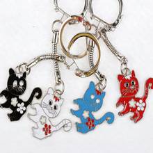 Vintage Steampunk Enamel Metal Cat Charms Keychain For Keys Car Key Ring Trendy Souvenir Couple Handbag Hip Hop Gifts Bijoux 2024 - buy cheap