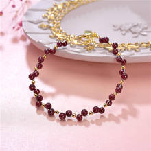 New Natural Garnet Bracelet for Women Handmade 4mm Crystal Bracelets Bangle Lucky Color Fashion Jewelry Wristband Gifts B429 2024 - buy cheap
