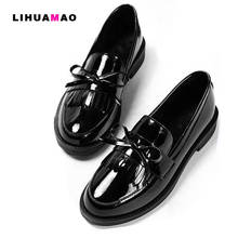 Lihuamao-mocassins femininos estilo britânico, sapatos baixos, slip-on, estilo faculdade, para festa, profissional, escritório 2024 - compre barato