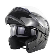 SOMAN-Casco de Moto Modular con Bluetooth, protector de cabeza abatible hacia arriba, doble lente, color negro 2024 - compra barato