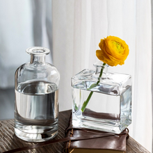 Vasos pequenos transparentes para sala de estar flores secas, estilo nórdico ins, vidro grosso, acessórios de decoração de casa, vasos de flores 2024 - compre barato