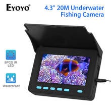 Eyoyo-localizador de peixes para pesca subaquática, cabo lcd de 4, 3 polegadas, com protetor solar e bateria de 8500mah 2024 - compre barato