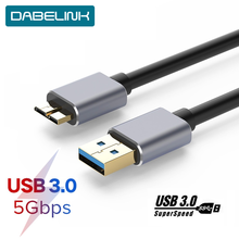 Кабель для жесткого диска, кабель для синхронизации SSD USB 3,0 к micro B, шнур USB, внешний жесткий диск HDD для Samsun S5, зарядный USB-кабель для жесткого диска 2024 - купить недорого