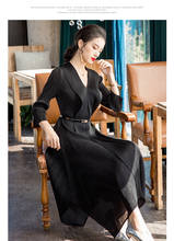 Miyake-vestido de encaje con cuello en V, prenda lisa con pliegues, gran línea, en STOCK, superventas 2024 - compra barato