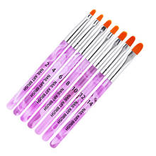 7pcs/set Nail Brush Set Fiber Hair Acrylic Handle UV Gel Brush Pen Professional Drawing Brush Kit Nail Art Tools DIY Manicure 2024 - buy cheap