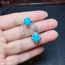 KJJEAXCMY boutique jewelry 925 sterling silver inlaid Natural turquoise gemstone ring pendant ladies suit support detection 2024 - buy cheap