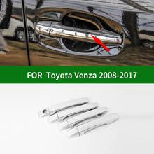 Accesorios de cromo de plata lado inteligente de la manija de la puerta cubre adornos para TOYOTA VENZA 2008-2017, 2009, 2010, 2011, 2012, 2013, 2014, 2015, 2016 2024 - compra barato