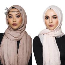 Hijab islámico para mujer, chales de algodón suave, a la moda, 90x180cm 2024 - compra barato