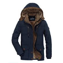 Мужская зимняя куртка, Толстая Повседневная Верхняя одежда, куртки, мужские ветрозащитные парки с капюшоном размера плюс 5XL 6XL, новые мужские бархатные теплые пальто 2024 - купить недорого
