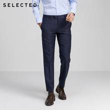 SELECTED Men's Regular Fit 100% Wool Checked Plaid Suit Pants SIG|42016C504 2024 - buy cheap