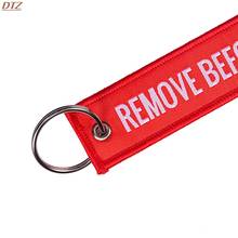 Brand New 1 Piece Fashion Remove Before Flight Tags Keychain Keyring Rectangle Polyester Embroidery Message Multicolor 13*3CM 2024 - buy cheap