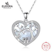 Eudora-Collar de plata de ley 925 con forma de árbol y búho, colgante de nácar con cristal, color blanco, para mujer, D15 2024 - compra barato
