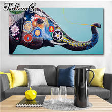 FULLCANG 5d diy full square/round drill large Graffiti Colorful Elephant abstract diamond painting mosaic embroidery animal rhinestone home decor gift FC1860 2024 - buy cheap