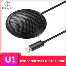 CELLA CITY Professional USB Condenser Microphone For PC Gaming Live Streaming Online Conference Vedio Chatting Mini Desktop Mic 2024 - buy cheap