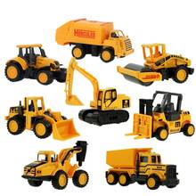 Mini conjunto de brinquedos para crianças, conjunto de veículos de engenharia, escavadeira de liga deslizante, modelo de carro de engenharia de liga, 8 peças 2024 - compre barato