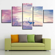 5 Panel Animal Modern HD Printed Paintings Home Decoration Modular Deer Landscape Tableau Wall Art Pictures Canvas Posters 2024 - buy cheap