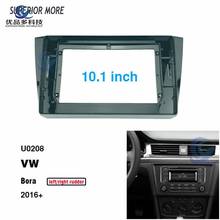 2 Din 10,1 pulgadas instalación de Radio de coche DVD GPS mp5 de plástico para Panel de salpicadero marco para VW BORA 2016 + Kit de montaje de Panel 2024 - compra barato
