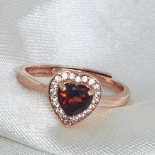 [MeiBaPJ натуральный красный гранат, драгоценный камень, Трендовое кольцо с сердечком для женщин, настоящее 925 пробы, серебро, очаровательные ювелирные изделия 2024 - купить недорого