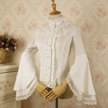 Blusa estilo gótico Lolita para mujer, camisa de manga larga con encaje, Estilo Vintage, renacentista, Victoriano, Medieval, Lolita 2024 - compra barato