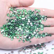 Green Glue On Resin Rhinestones 2-6mm 1000-10000pcs Round Flatback Non Hotfix Facets Diamonds For 3D Nails Art Phone Cases DIY 2024 - buy cheap