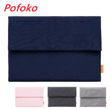 Marca pofoko bolsa para portátil 12,13,14,15,15.6 polegada, náilon caso manga à prova dwaterproof água para macbook notebook ar pro 13.3,15.4, dropship v175 2024 - compre barato