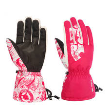 Мужские и женские печатные регулируемые перчатки для катания на лыжах с сенсорным экраном зимние теплые перчатки для катания на сноуборд велосипед перчатки для катания на коньках 2024 - купить недорого