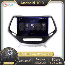 EKIY 8 ядер Blu-Ray IPS DSP Android 10 Авторадио для Jeep Cherokee 5 KL 2014-2018 автомобильное радио NavI GPS Mutimedia no 2 din DVD 2024 - купить недорого