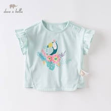 DBM13546 dave bella summer baby girls cute cartoon floral T-shirt children short sleeve tops girls cute kids fashion tees 2024 - buy cheap