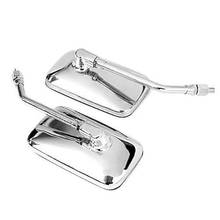 2 Pcs Universal Chrome Square Rearview Mirrors Bar End Side Mirrors for Motorcycle Chopper Scooter Cafe Racer Accessories 2024 - buy cheap