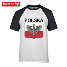 Новейшая модель; Футболка «Polska» Awesome узор польским орлом "и" щит мужская летняя футболка высокого качества с круглым вырезом Футболка Польша топы тройники 2024 - купить недорого