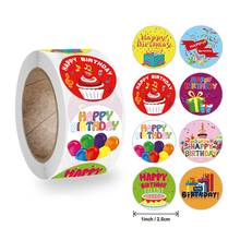 500pcs Kraft Paper Adhesive Seal Stickers Baby Shower Happy Birthday Party Decor Happy Birthday Round Seal Thank you Sticker 2024 - buy cheap