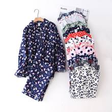 Winter Casual pajamas sets women 100% cotton Korea cute cartoon long sleeve loose sleepwear women pyjamas mujer plus size  2024 - buy cheap