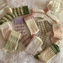 Estilo coreano meias de algodão feminino longo japonês moda tubo inverno kawaii japonês jk lolita meias bonito coreano tripulação meias 2024 - compre barato