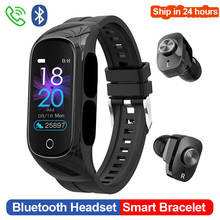 Auriculares inalámbricos TWS con Bluetooth para hombre, pulsera inteligente deportiva con control del ritmo cardíaco, llamadas, novedad 2024 - compra barato