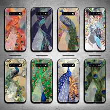 Beautiful Peacock Phone Case Tempered Glass For Samsung S20 Plus S7 S8 S9 S10 Plus Note 8 9 10 Plus 2024 - buy cheap