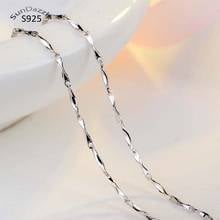 1mm Genuine Real Pure Solid 925 Sterling Silver Chain Necklace for Women Ingot Thick Basic Chains Fine Jewelry Female Necklace 2024 - buy cheap