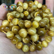 Natural Gold Plateden Tiger Eye Stone Spacer Loose Round Beads For Jewelry Making 4-12 mm Diy Bracelets Accessories Wholesale 2024 - buy cheap