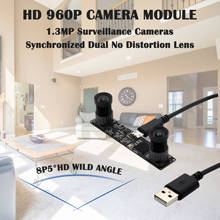 Lente Dual sin distorsión módulo de cámara estéreo sincronizado 960P HD OTG UVC Plug and play USB 2,0 Módulo de cámara web de vídeo 2024 - compra barato