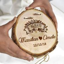 5-7cm diy madeira natural inacabado em branco vintage shabby casamento anel caixa de jóias de madeira natural dispaly rústico anel bandeja 2024 - compre barato