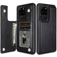 Кожаный чехол для Samsung Galaxy S21 Ultra S21 S20 S10 Plus, чехол-бумажник, роскошный тонкий Чехол премиум класса с отделениями для карт, противоударный флип-чехол 2024 - купить недорого