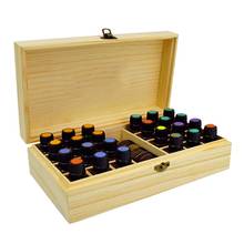 Caja de almacenamiento de 24 botellas de aceite esencial, 5ML/10ml/15ML, portátil, de viaje, de madera maciza 2024 - compra barato