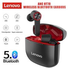 Lenovo-fones de ouvido ht78 sem fio, bluetooth 5.0, com microfone, à prova d'água, hifi, som estéreo, anc, para jogos, estojo carregador 2024 - compre barato